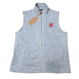 Weatherproof Vintage Gray Heather Fleece‎ Vest Grateful Dead BRB Skull S